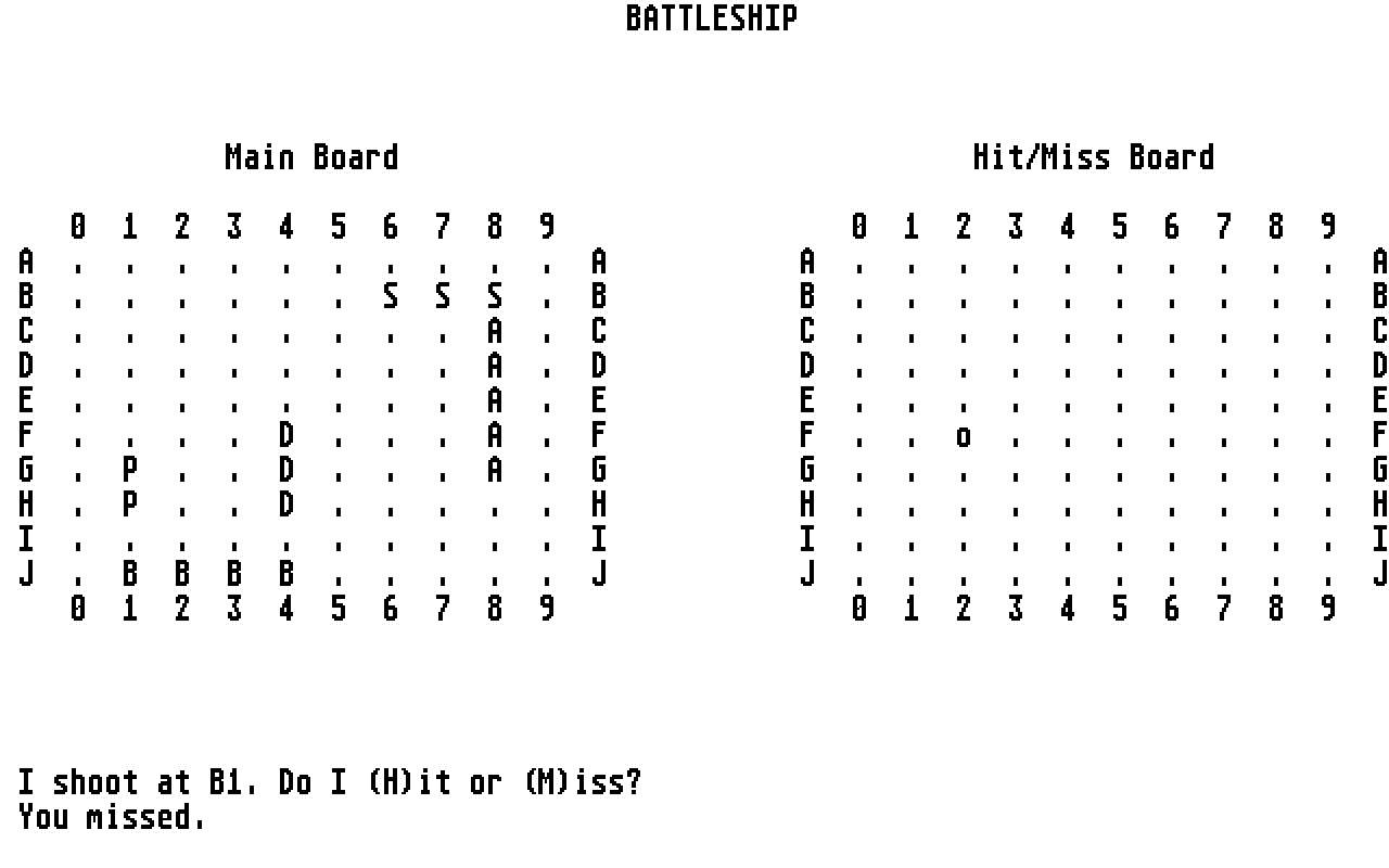 Battleship! atari screenshot